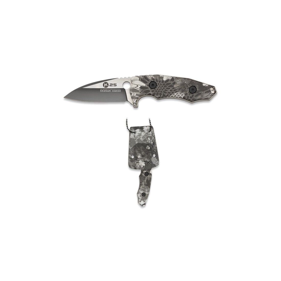 Cutelo K25 G10 Preto Camuflado - Design Espanhol