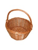Panier à champignons rond en osier artisanal pour enfants, fabriqué à Salamanque, 24 cm de diamètre.