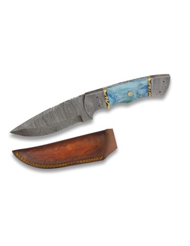 Coltello Damasco Ossa Blu - Eleganza e Precisione