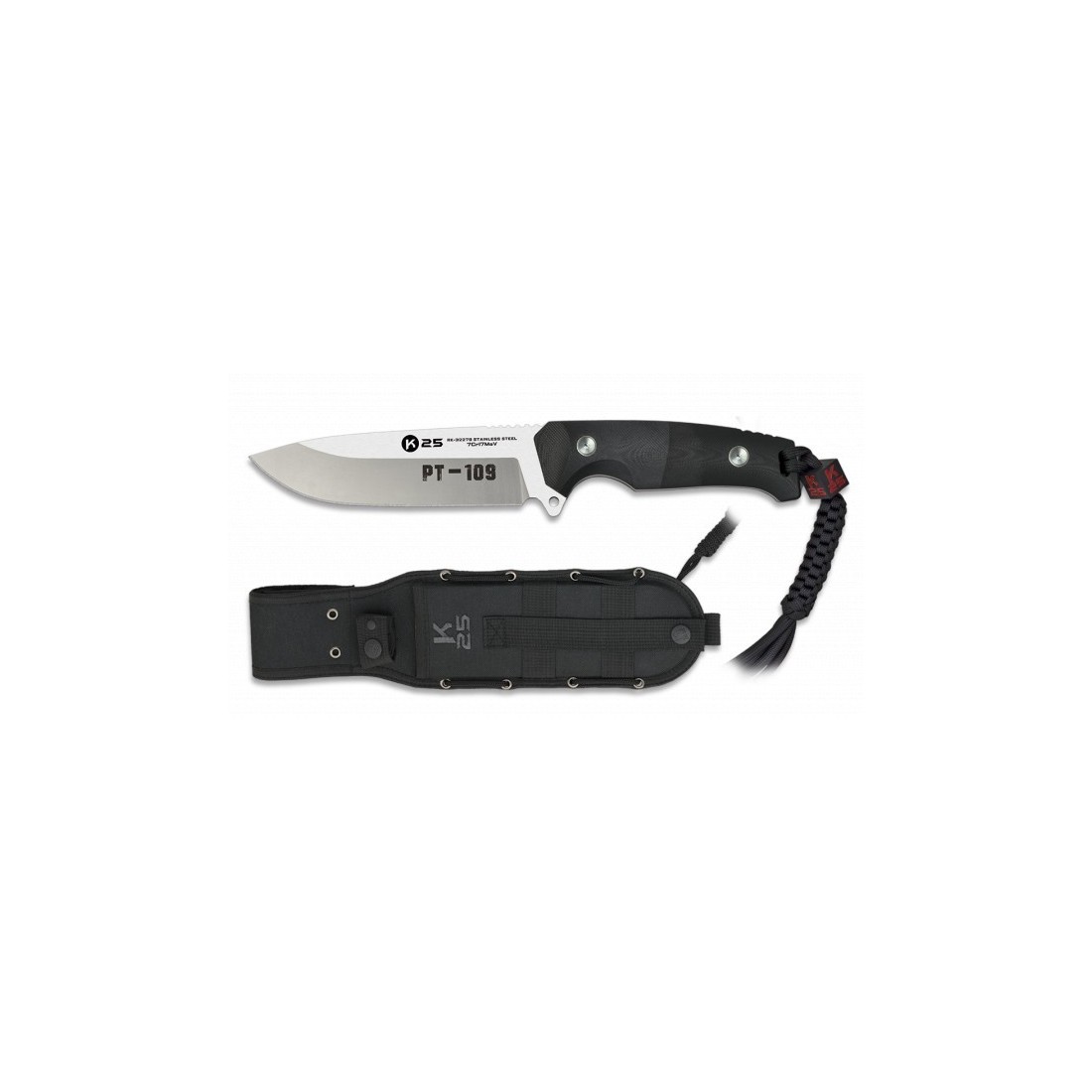 K25 PT-109 Messer - 14cm Klinge, Edelstahl, G10 Griff