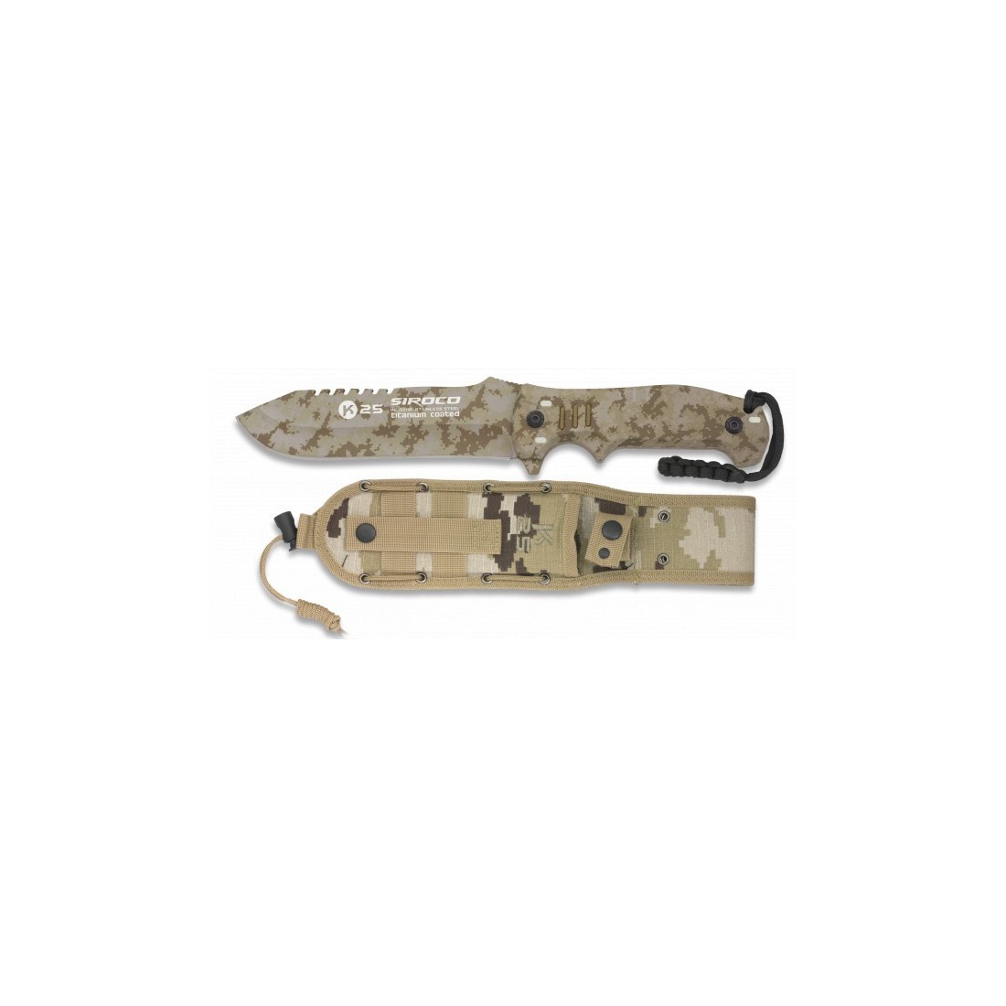 Taktisches K25 Camo Wüste SIROCO Messer – Stahl & Stil
