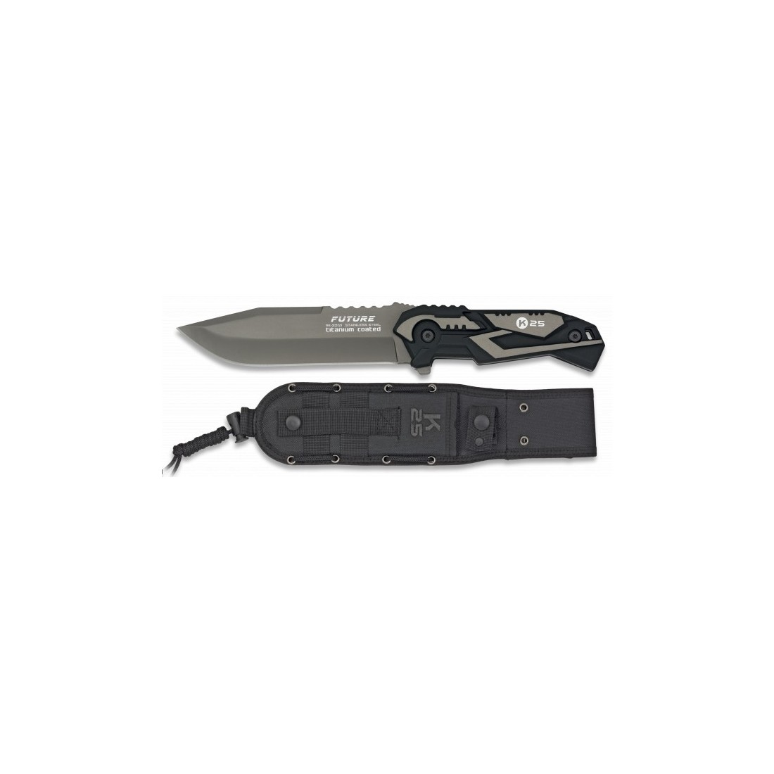 K25 FUTURE Gray Knife - Titanium Coated Stainless Steel...