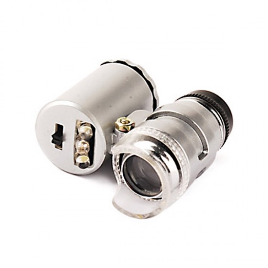 60x mini microscope with 2 LED illumination