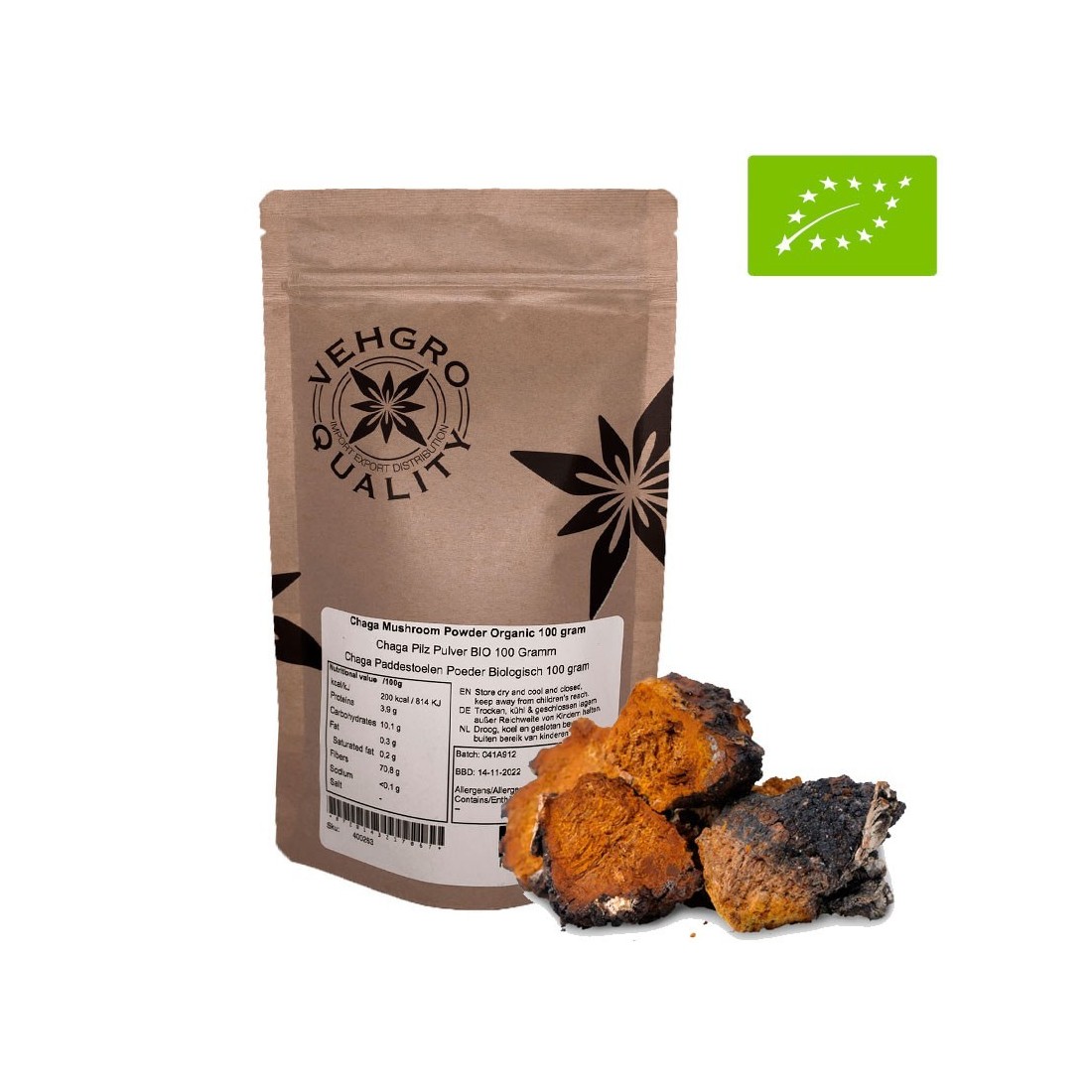 Polvere di Chaga Biologica - SuperAlimento Antiossidante