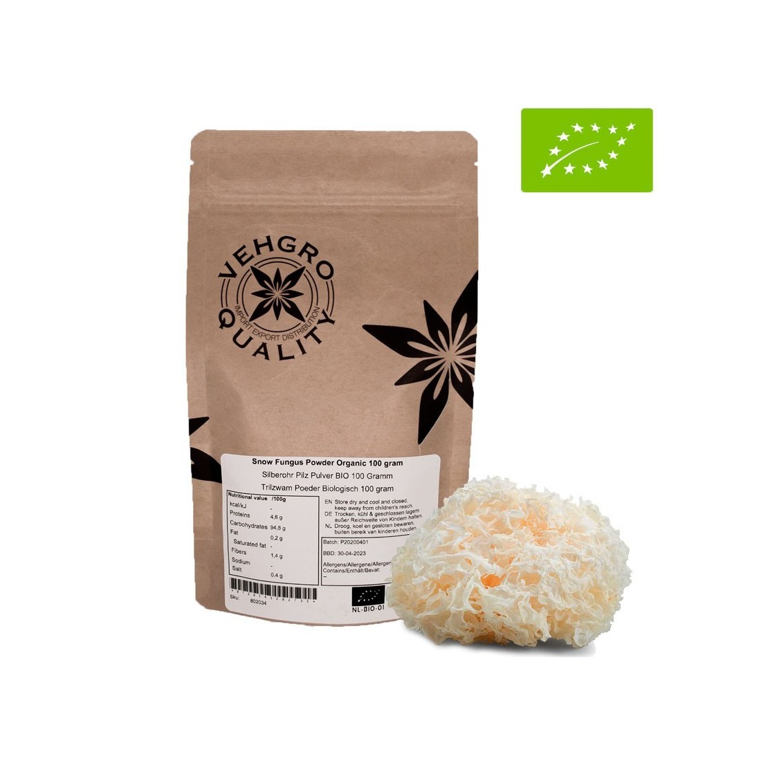 Organic Snow Mushroom Powder - Deep Hydration & Antioxidants