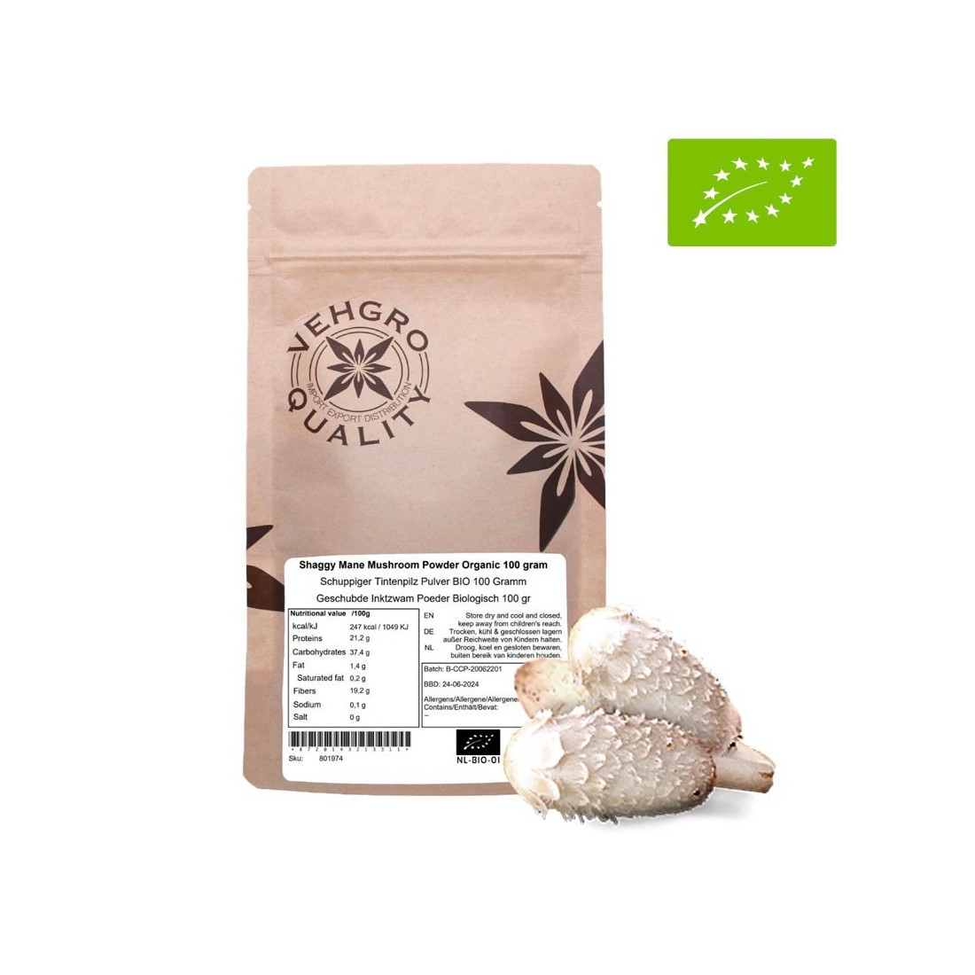 Organic Ink Cap Mushroom - Coprinus comatus Superfood