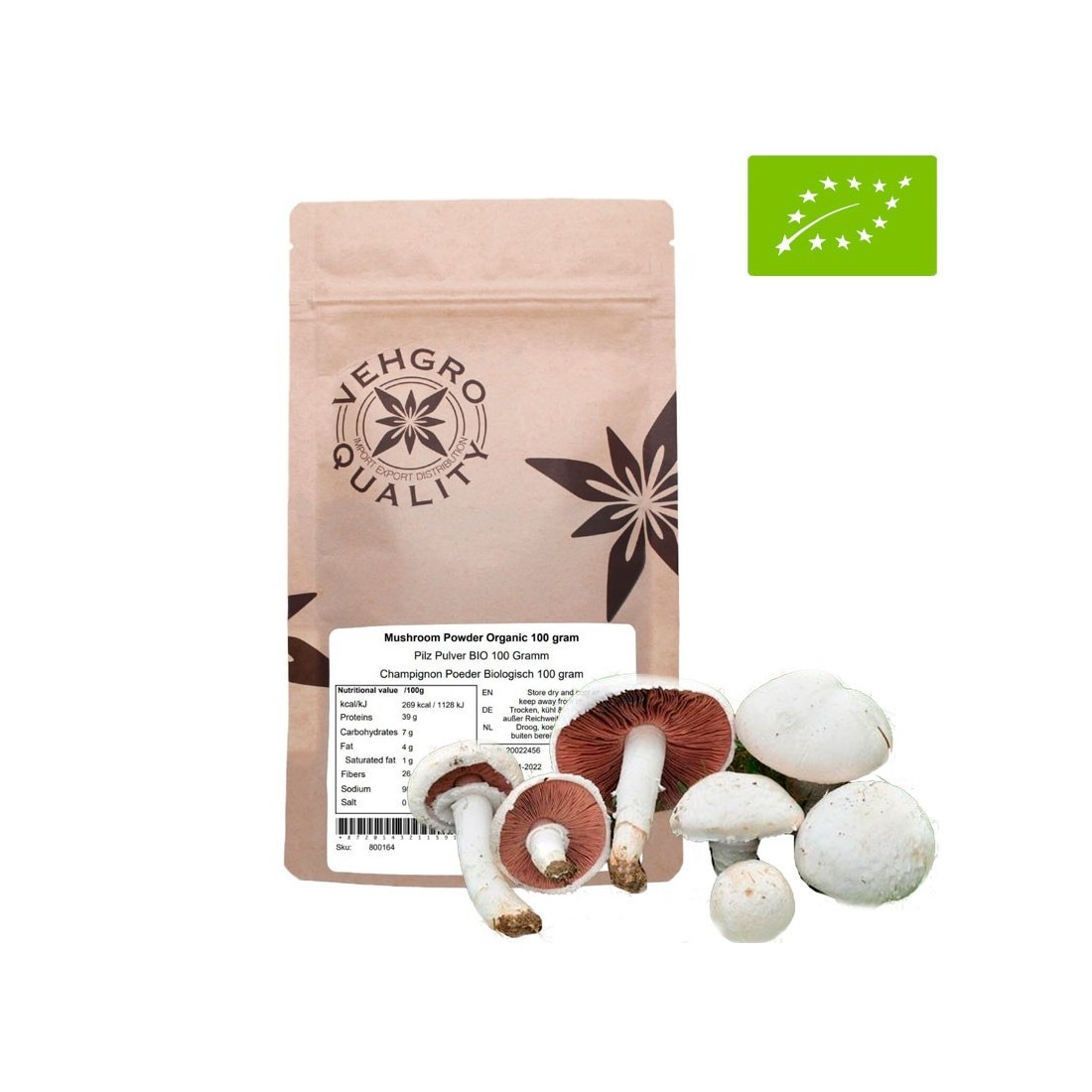 Agaricus Campestris Pó BIO - Fonte de Energia Natural