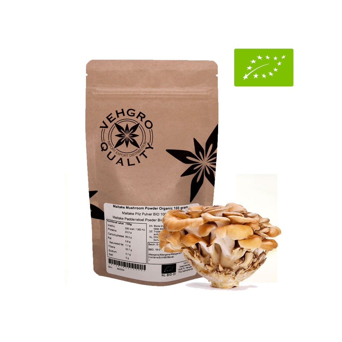 Pó Maitake Biológico Grifola Frondosa