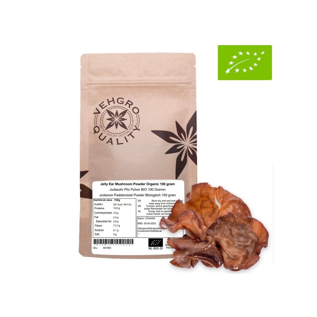 Judas Ear Mushroom Powder Organic | Natural Superfood