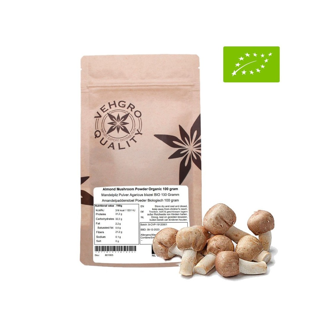 Organic Sun Mushroom Powder - Boost Immunity & Energy...