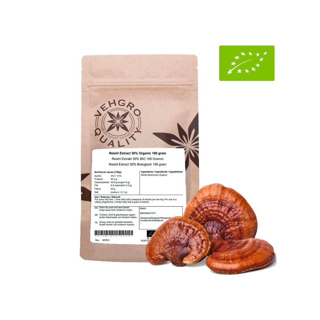 Shiitake Pulver BIO – 30% Konzentrat für Gesundheit &...
