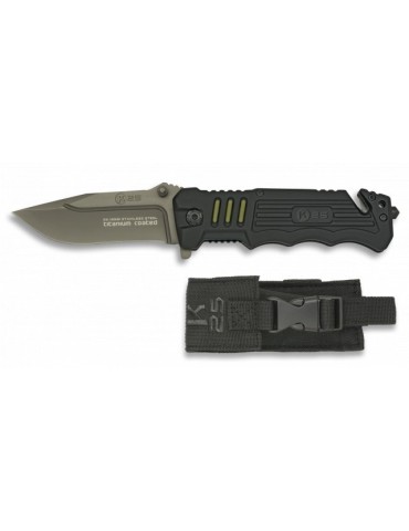 Faca Tática K25 Black - Lâmina de Titânio 8,7cm