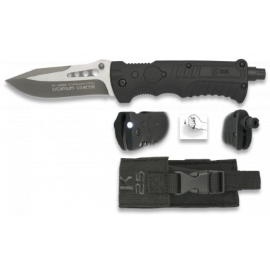 Knife K25 Black color Titanium blade.