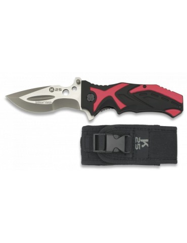 Canif K25 Noir Rouge Titane 9.3cm 2