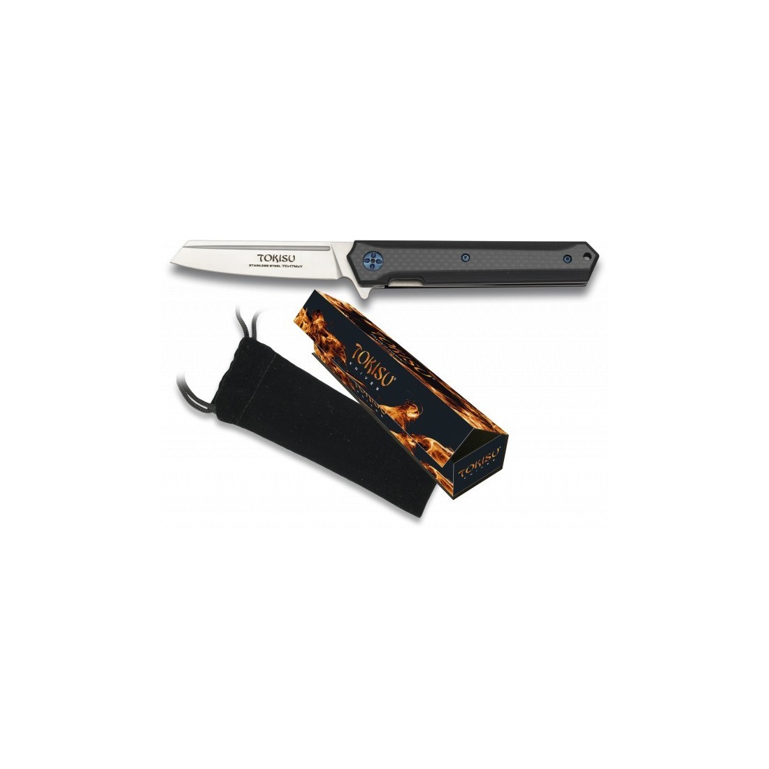 TOKISU G10 Taschenmesser, 9 cm Edelstahlklinge