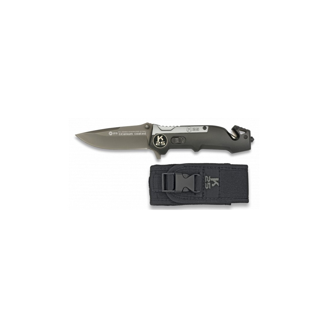 Coltello Multiuso K25 Titanio Nero 8,3 cm
