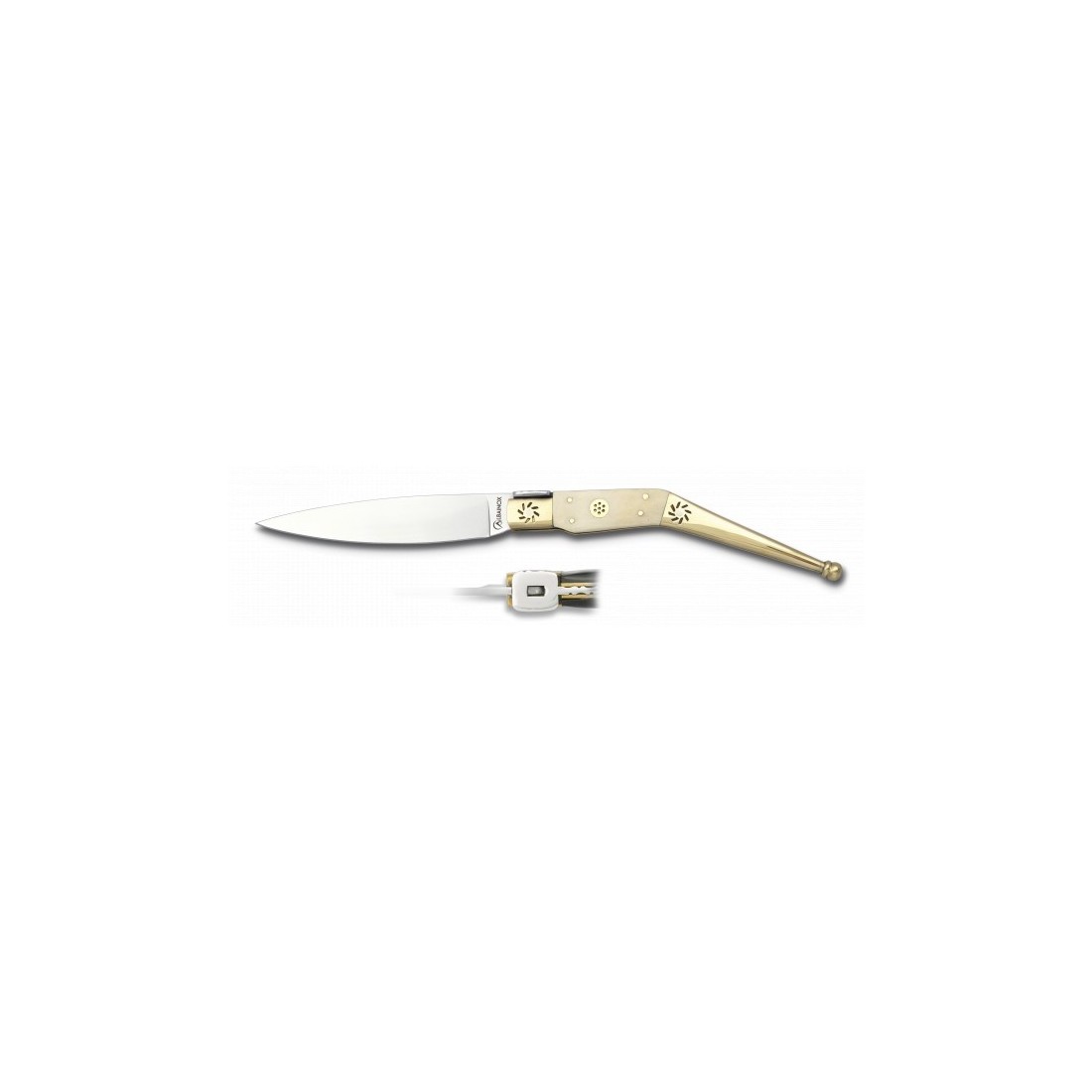 Navaja Artesanía Latón Hueso 11,6cm