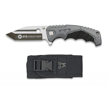 k25 FOS gray pocket knife. H: 9 cm