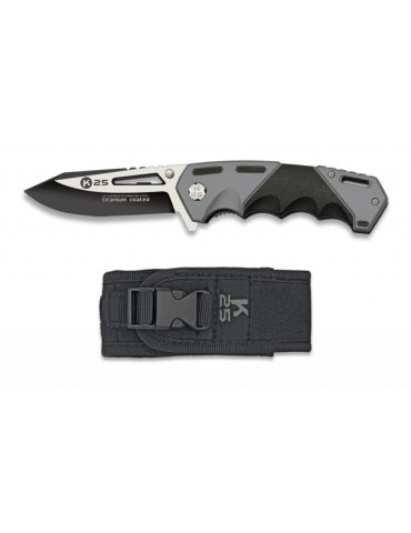 Faca de Bolso K25 FOS Preto/Cinzento 9cm