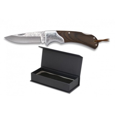 albainox Damascus knife. Blade: 7.5 cm