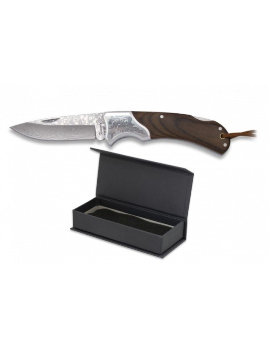 Albainox Damascus Knife - 7.5cm Blade, 73-Layer Steel Albainox Damascus Knife - 7.5cm Blade, 73-Layer Steel