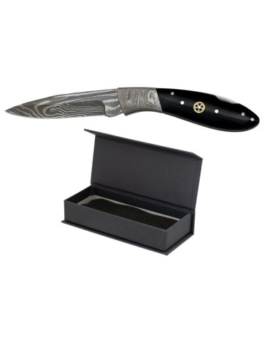 Couteau Damas Noir 8cm Élégant et Précis