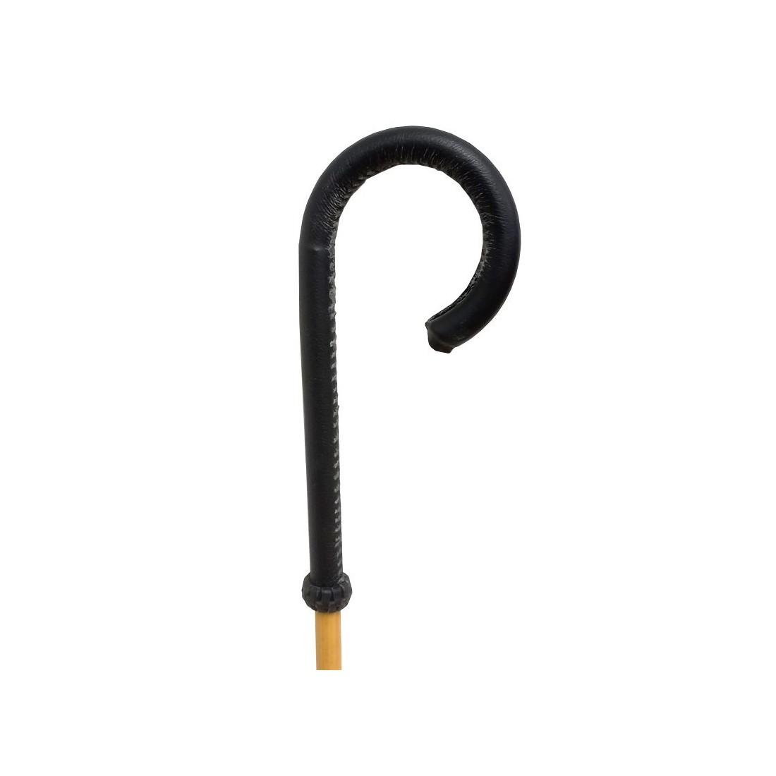 Stylish Rattan Cane with Leather Wrap - Elegance & Comfort