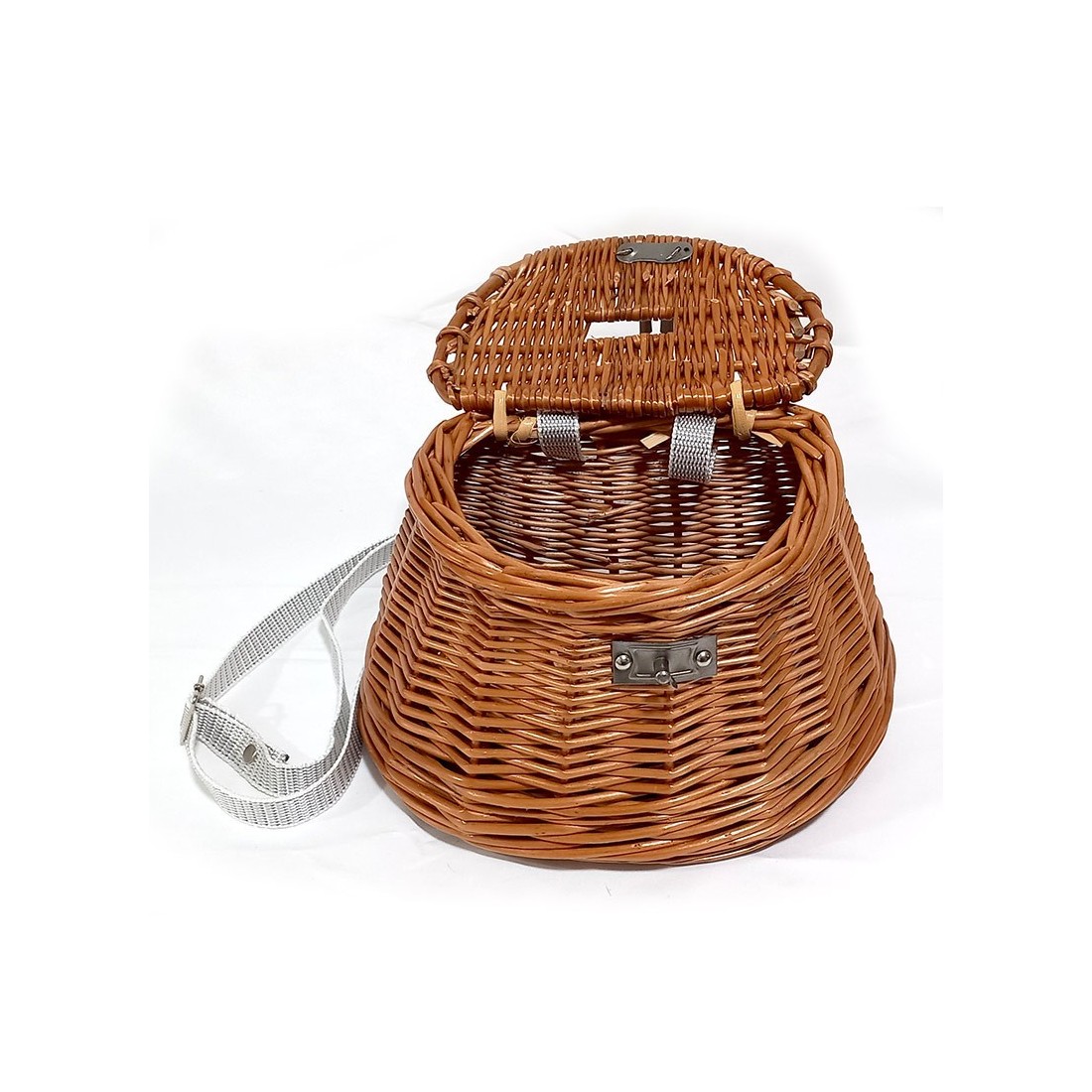 Handcrafted Wicker Hanging Basket with Secure Lid