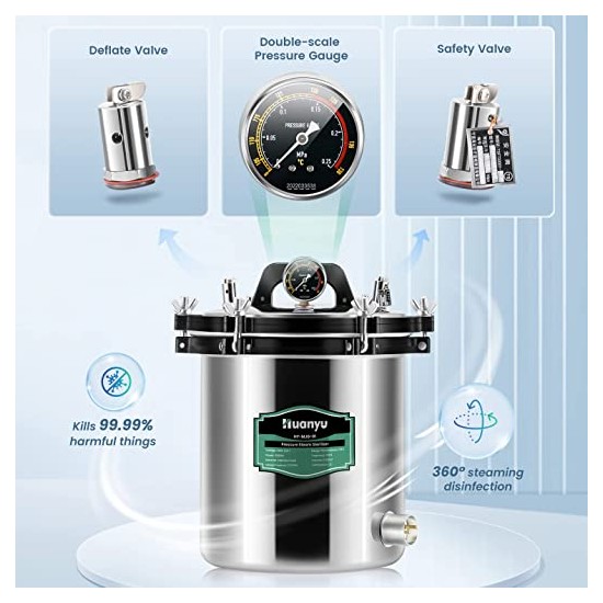Autoclave esterilizador de vapor de alta presión 18l