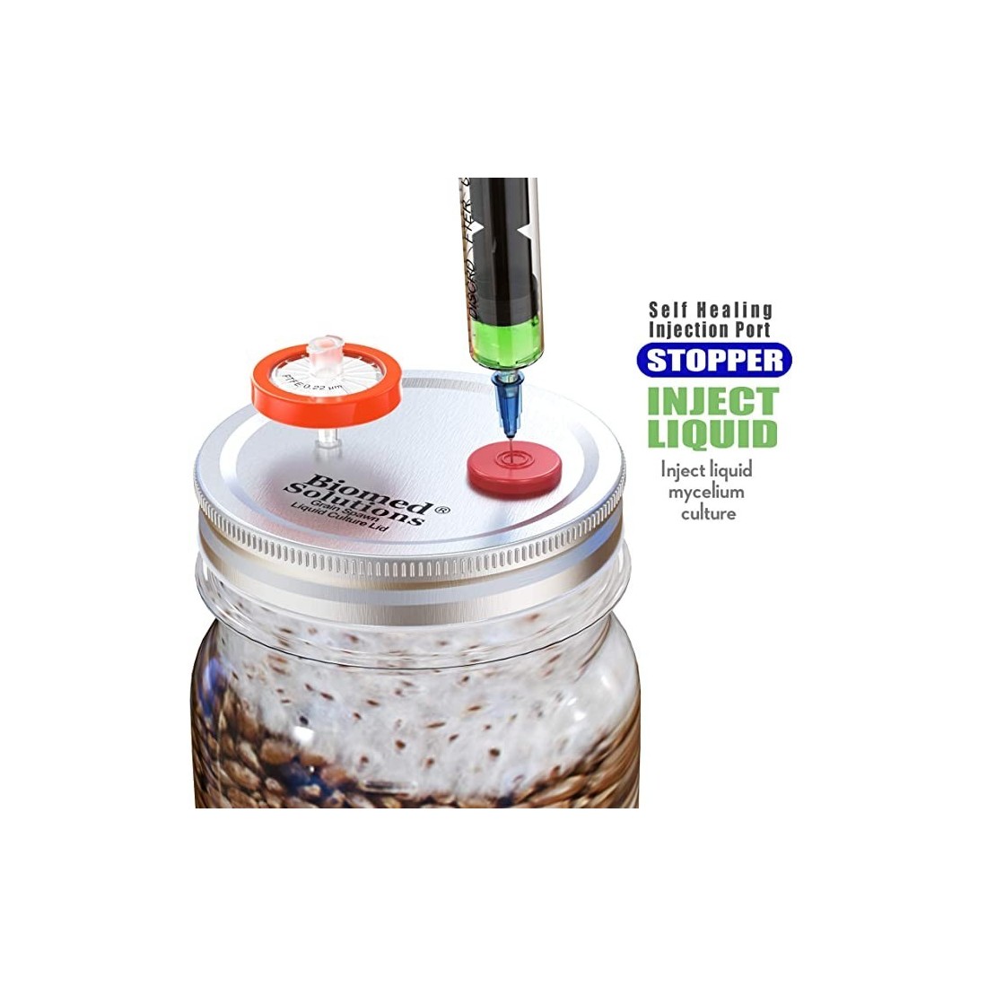 Cultive Cogumelos com 6 Tampas Líquidas Profissionais