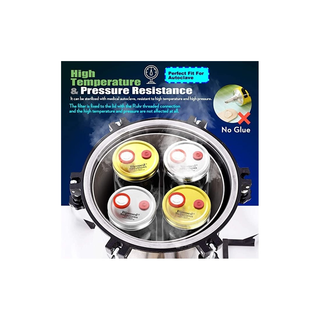 Cultive Cogumelos com 6 Tampas Líquidas Profissionais