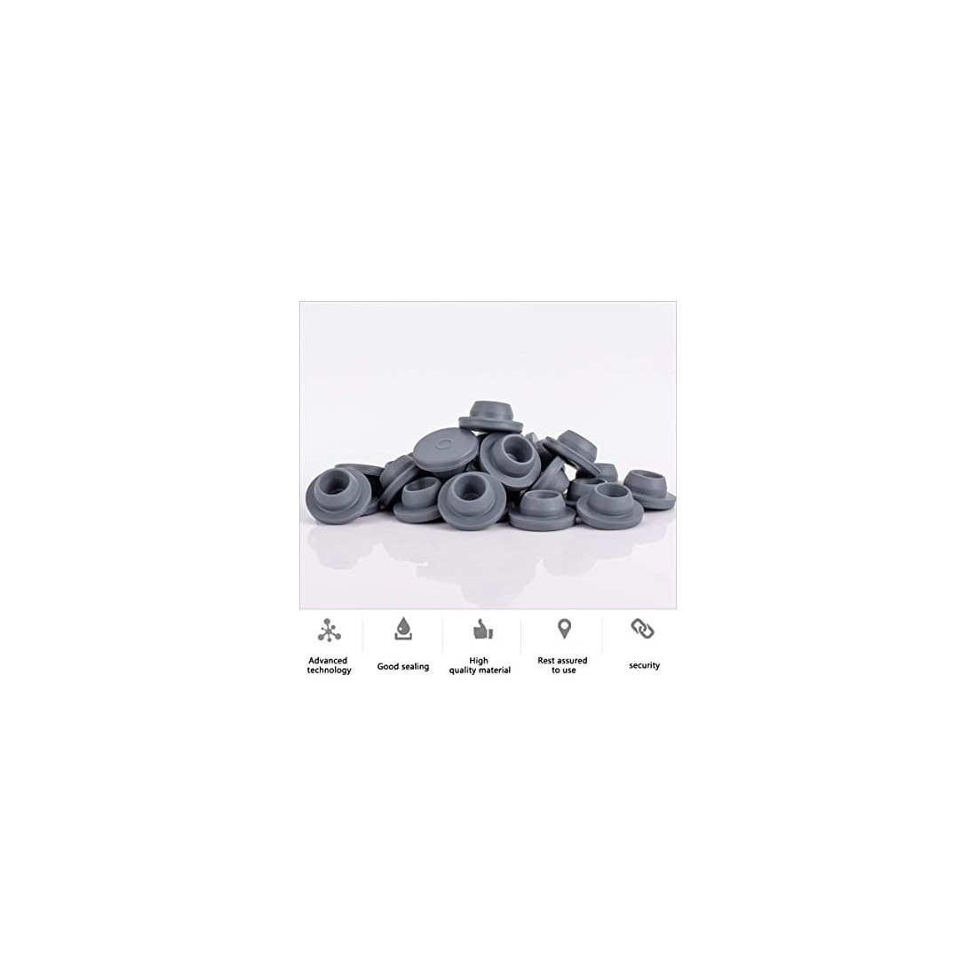 150 Rubber Caps for Vials - Sterile Mushroom Cultivation