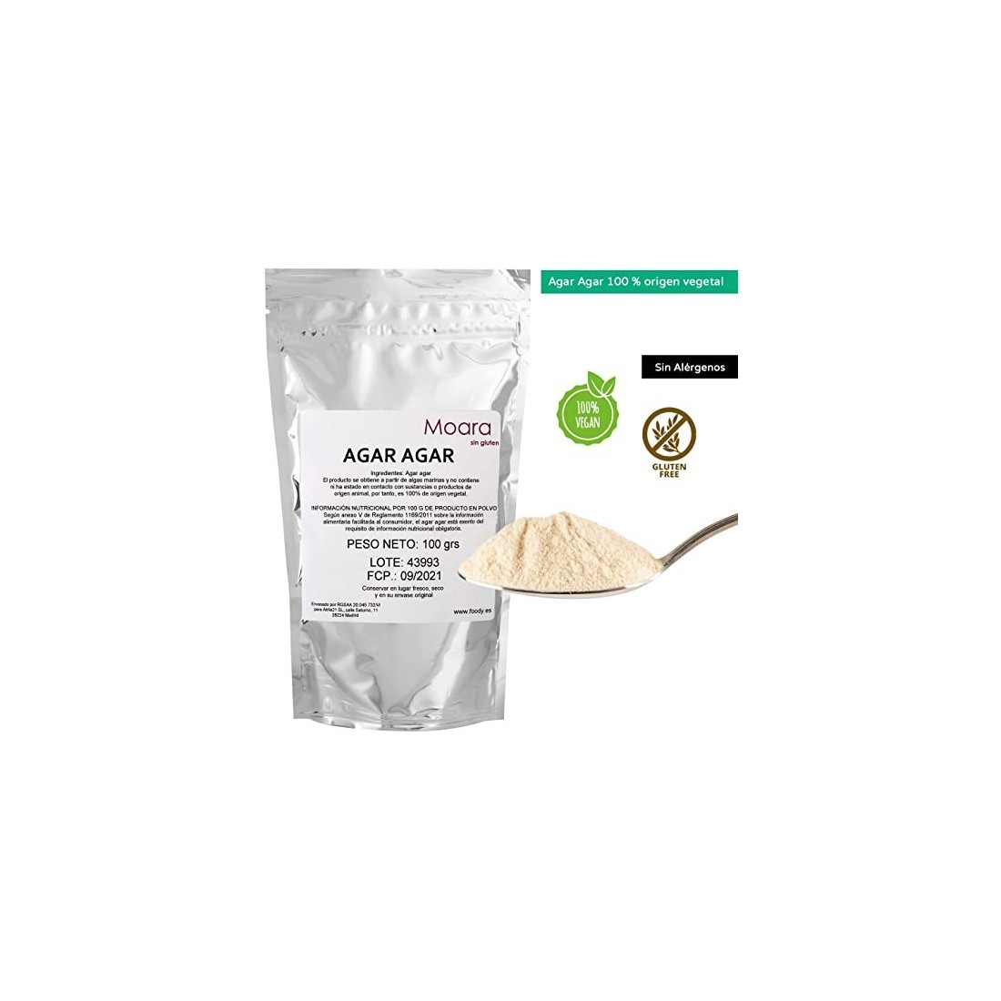 Polvere di Agar Agar 100g Vegano | Texture Perfetta e Naturale