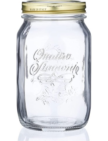 Set di 6 Barattoli Vetro 1000ml Con Coperchi Ermetici