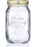 Set of 6 glass jars (1000 ml) with screw-on lids for kitchen food storage.
