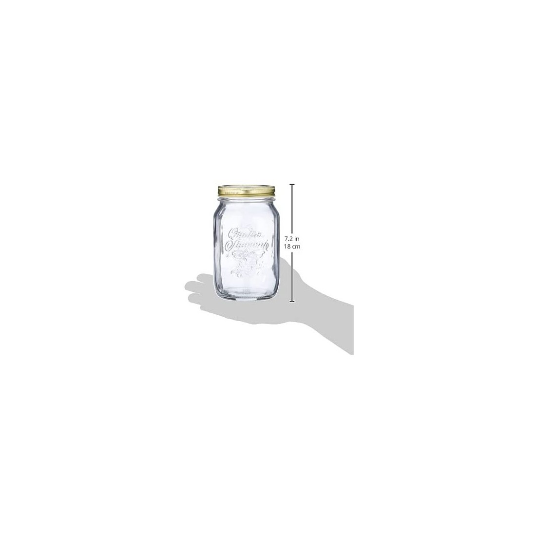 Set di 6 Barattoli Vetro 1000ml Con Coperchi Ermetici