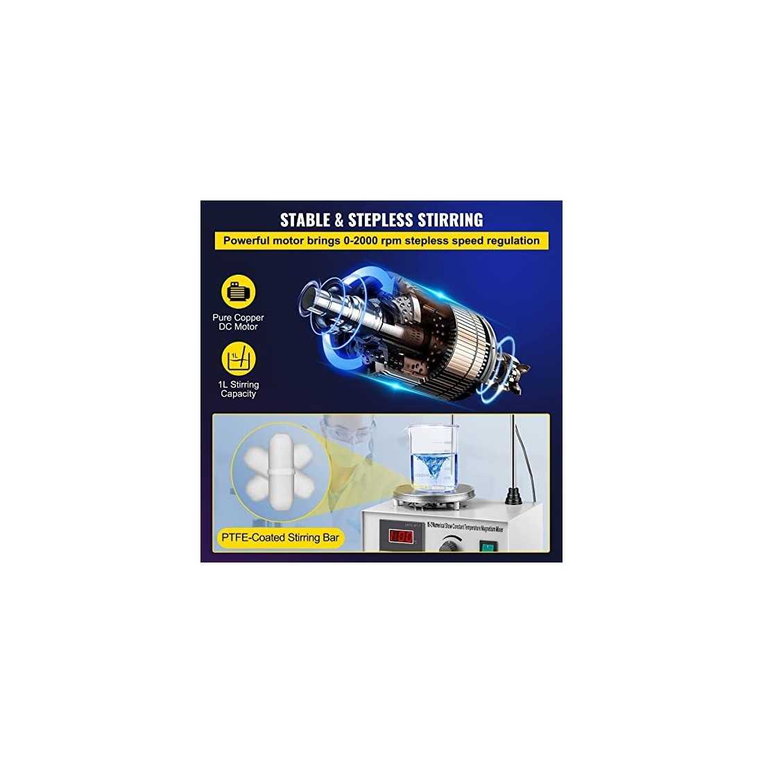 Mescolatore Magnetico con Piastra Riscaldante -...