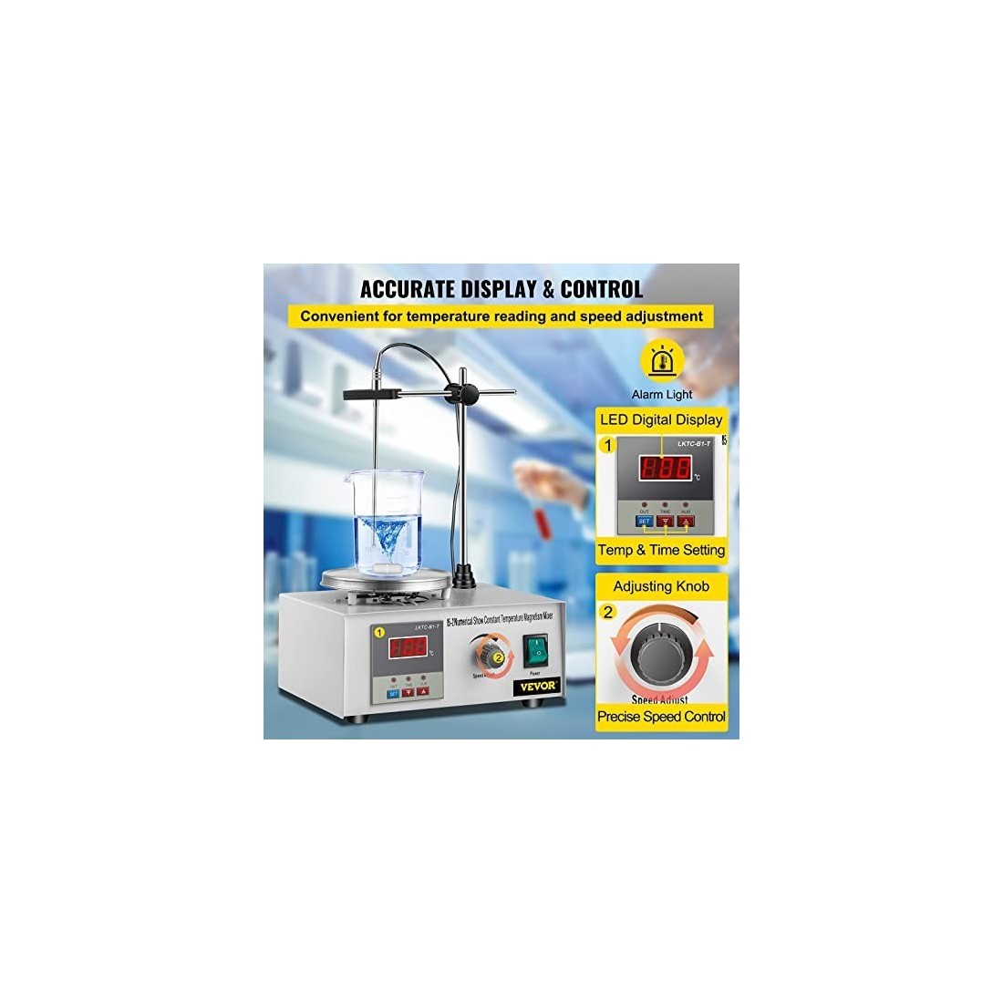 Mescolatore Magnetico con Piastra Riscaldante -...