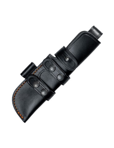 Blackbear Orange Knife with Leather Sheath - Handcrafted... 2