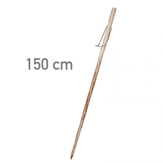 Natural wooden cane with spike 150 cm