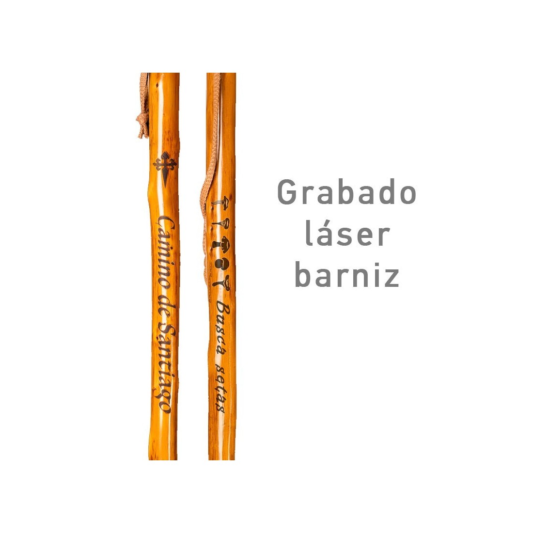 Bastón Personalizado de Castaño para Buscar Setas