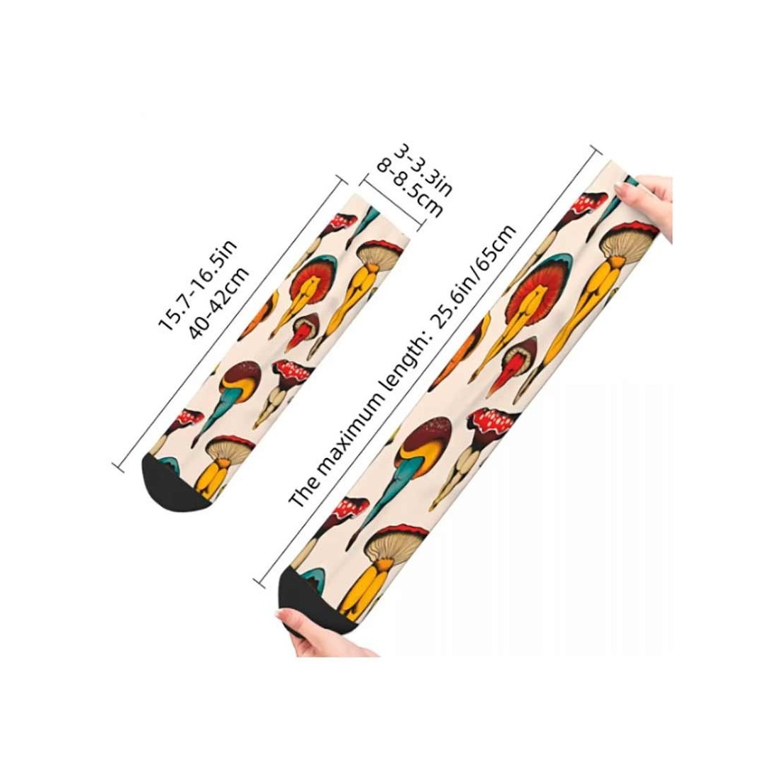 Chaussettes Imprimées Champignons 06 - Design Original...