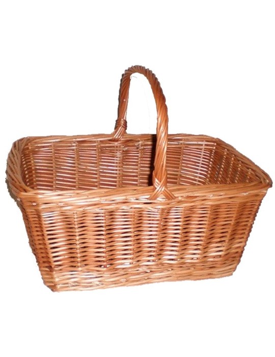 Rechteckiger baskischer Korb 05 für Lebensmittel, robustes traditionelles Design, 49x35x23 cm.