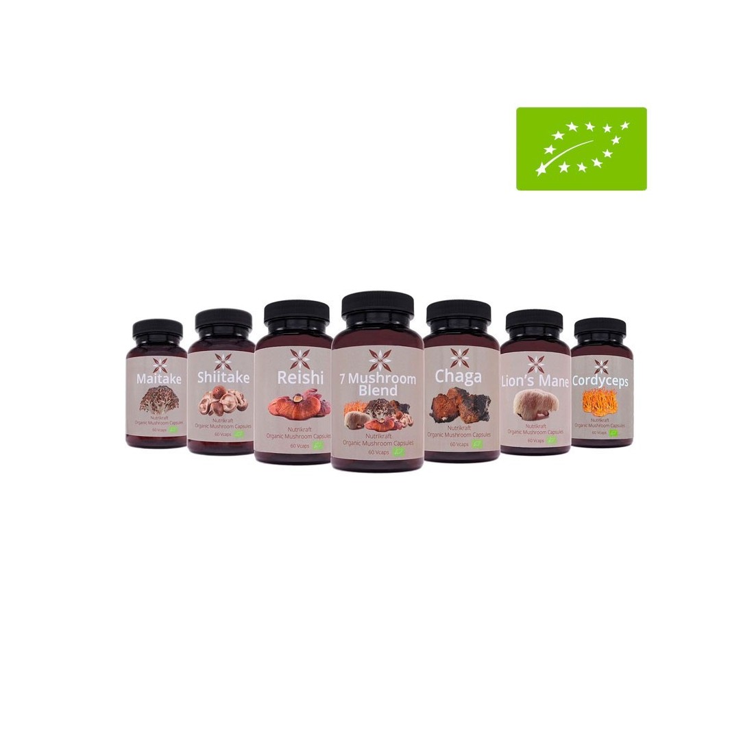 Organic Shiitake Capsules 60x500mg - Boost Immunity & Energy