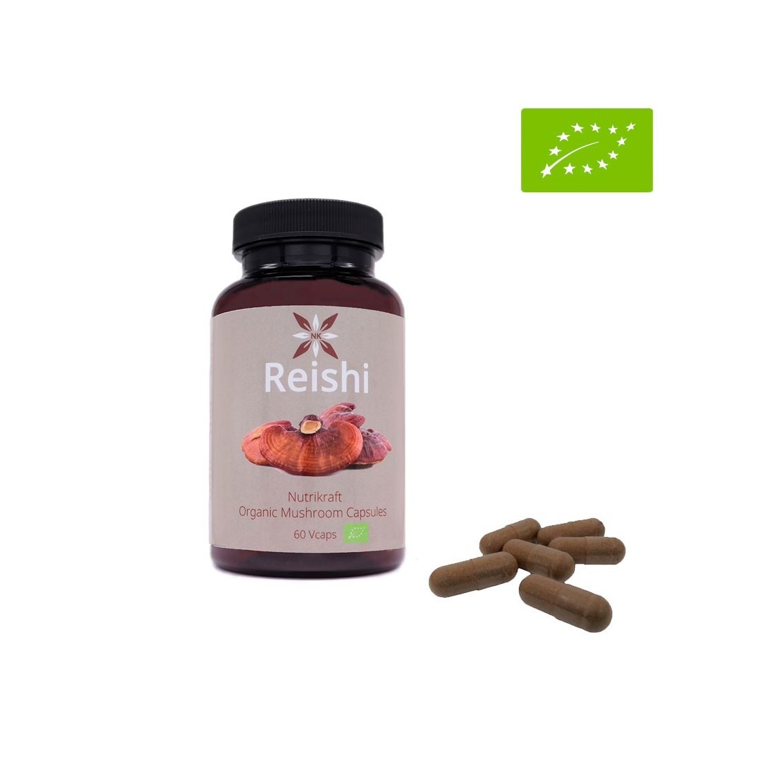 Nutrikraft Organic Reishi Capsules 450mg - Boost...