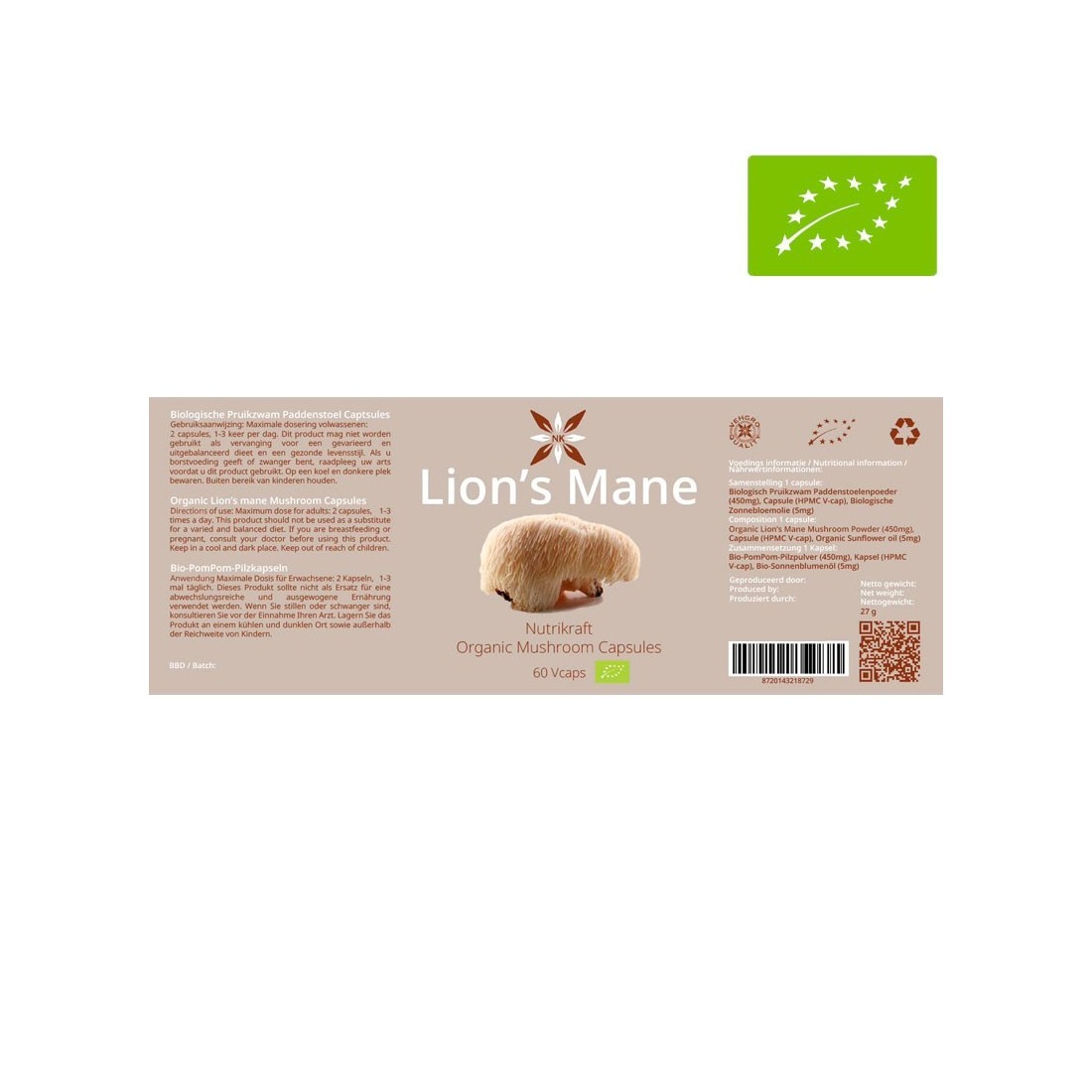 Melena de León 60 Capsule Bio 450 mg - Integratore Organico