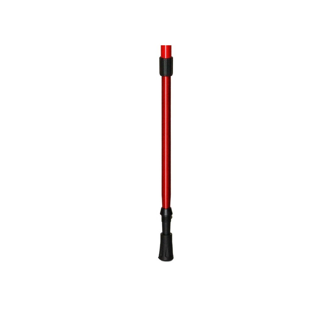 Bâton de Trekking Aluminium 4 Sections Rouge