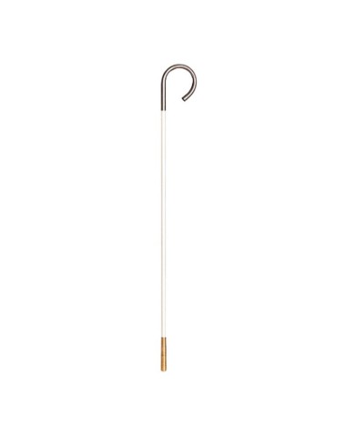 White Fiber Walking Stick with Brass Ferrule -...