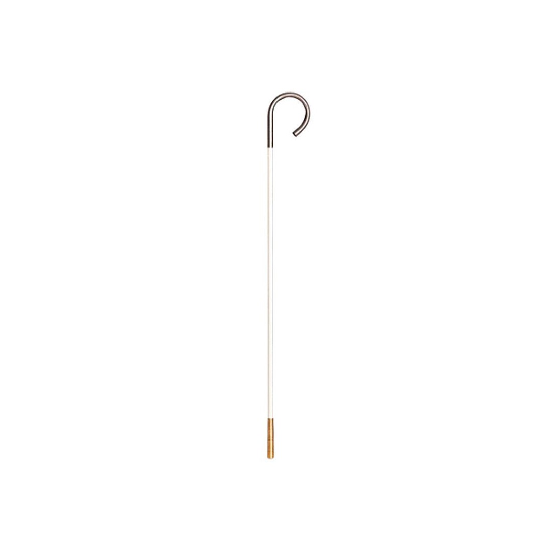 White Fiber Walking Stick with Brass Ferrule -...