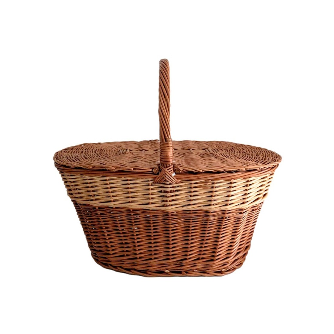 Cesta Mimbre Tapa Ovalada | Recolección Setas Resistente